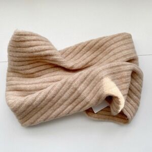 H&M Tan Camel Neutral Ribbed Infinity Scarf New Neck Earth Tone Stretch